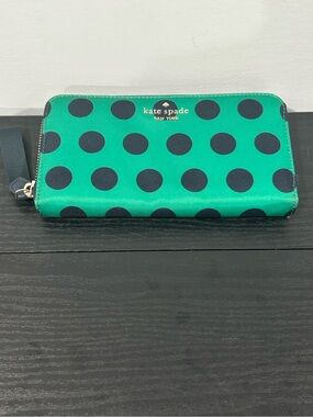 Kate ♠️ Spade Green Polka Dot Wallet